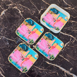 Myrtle & Mary Set of  4 Square Coasters – BARBIE