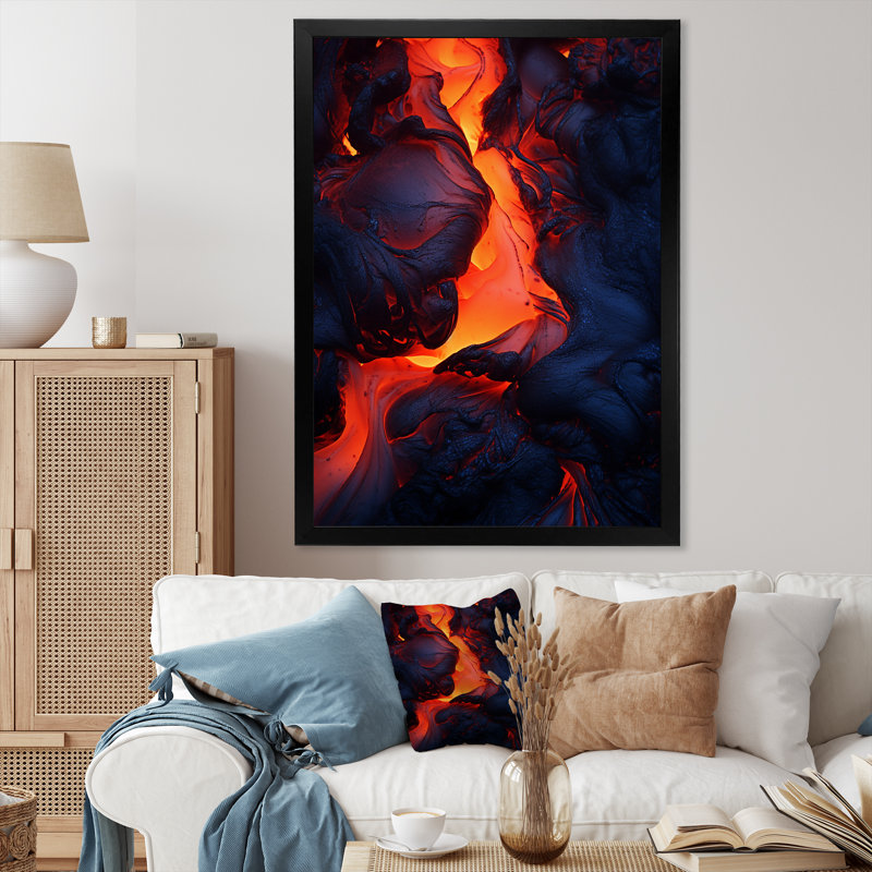 Volcano Volcanic Symphony II sur impression sur toile, Cadre simple noir, H 32 po x l 24 po x P 1 po