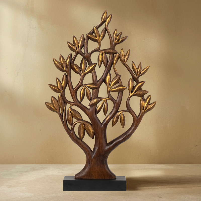 Sculpture d'arbre en bois faite à la main - conception inspirée de la nature pour la décoration intérieure et les cadeaux de Noël