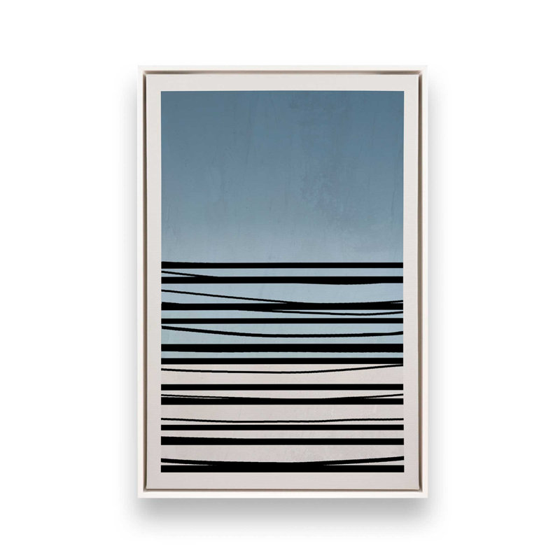 «Twilight Stripes V2» sur papier, Toile à cadre flottant blanc opaque, 12.75" H x 8.75" W x 1.75" D