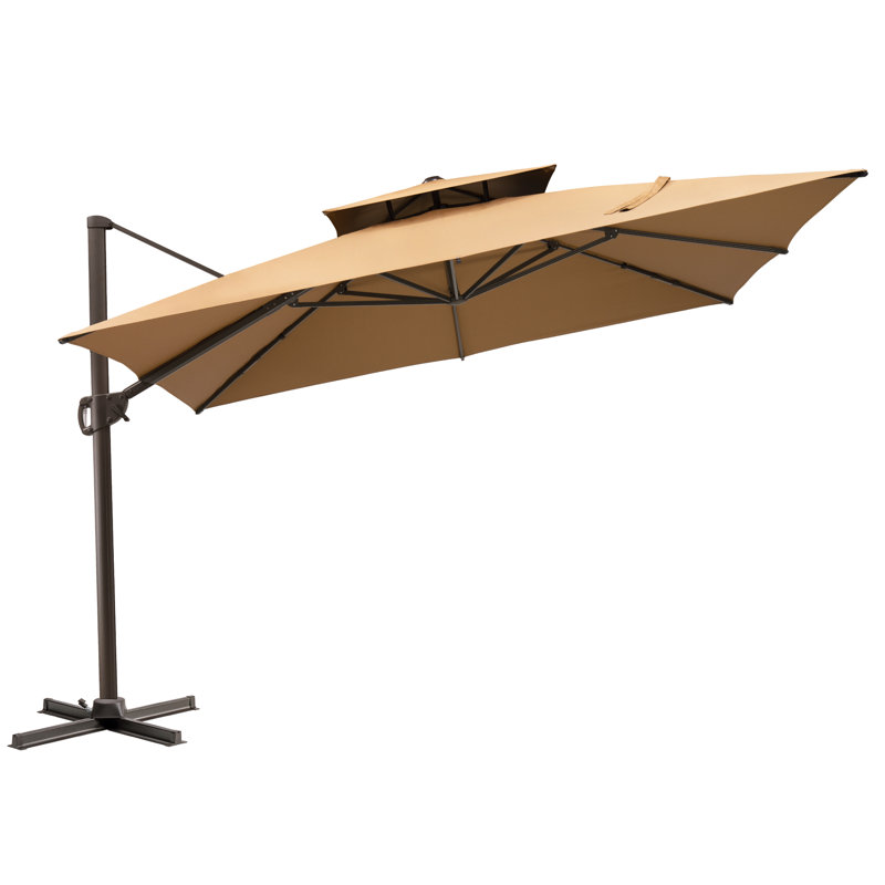 Parasol carré Haru, H 14,96 po x l 132 po x P 132 po, Brun clair
