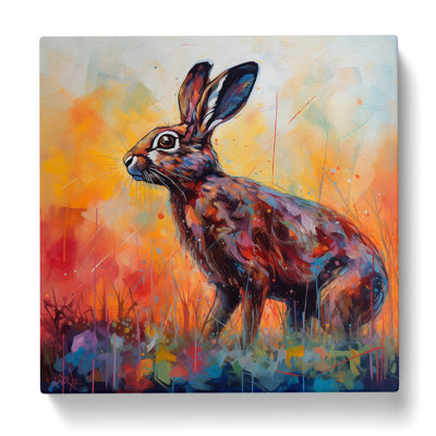 Hare Color Field Painting - Wrapped Canvas