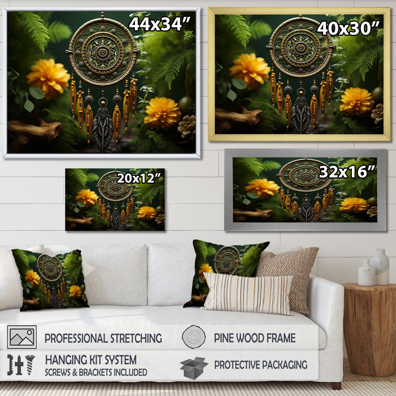 Native Art Earthly Connections II Framed On Canvas Print, Toile tendue, 34" H x 44" W