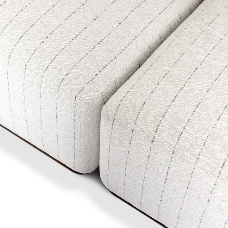 Adler Outdoor 4PC Sectional-RAF Bumper Chaise-Amalfi Natural, Left Hand Facing