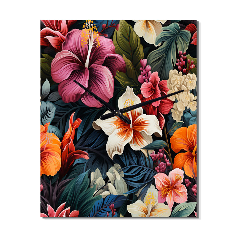 Jamyra - Horloge murale tropicale, H 32 po x l 14 po x P 1 po