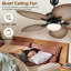 Ventilateur de plafond 44 "/ 52" à feuilles tropicales à intensité variable avec lumières DEL et télécommande-439240836-439240838