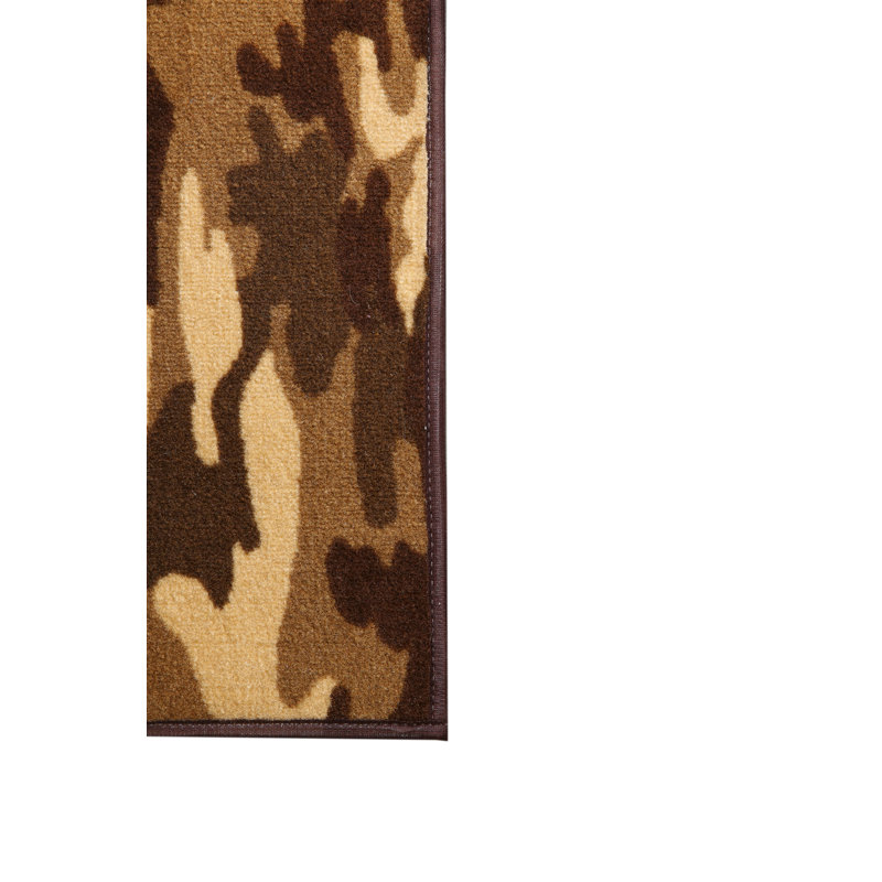Tapis brun / brun clair à imprimé animal, Rectangle 12 pi x 15 pi