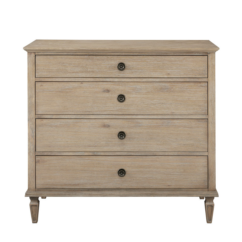 Petite commode Victoria avec design d'inspiration française et tiroirs pleine extension