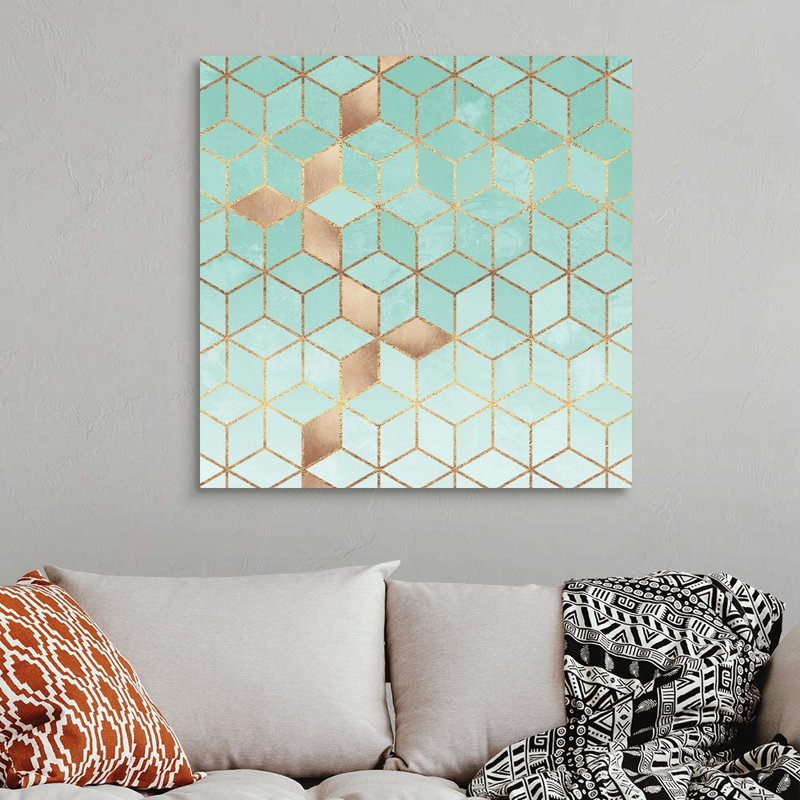 «Soft Gradient Aquamarine», reproduction d'impression sur toile, Toile tendue, H 36 po x l 36 po x P 1,25 po
