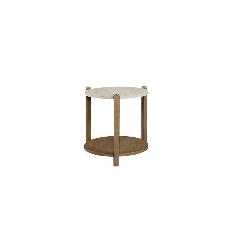 Stone Top End Table - Toffee