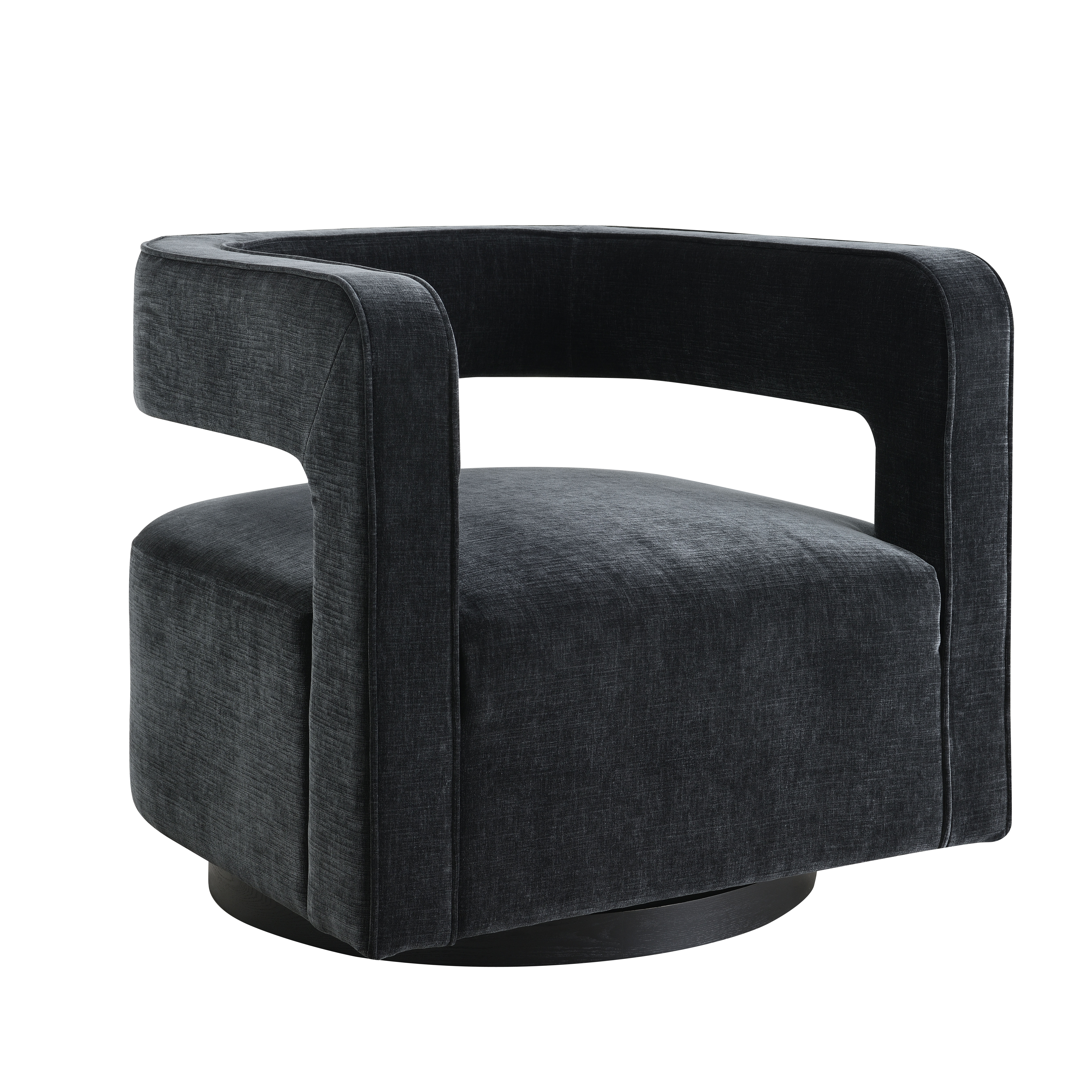 Black barrel best sale swivel chair