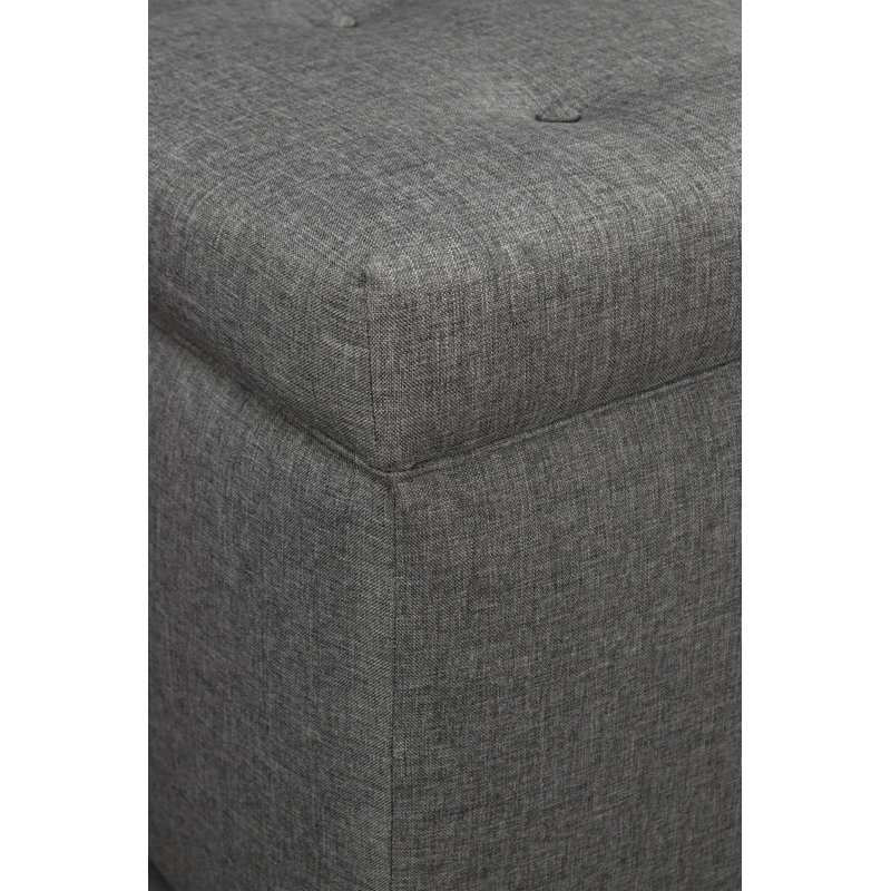 Ayleen Upholstered Storage Bench, Sand Grey