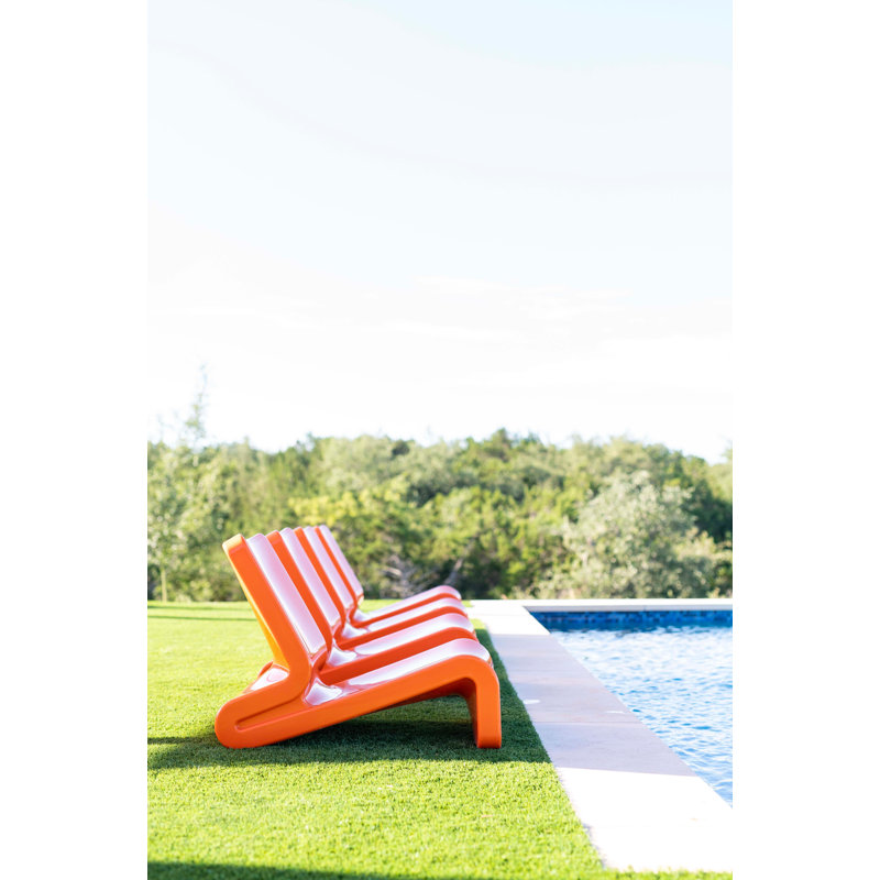 Line Outdoor Lounge Chair, Vintage Orange