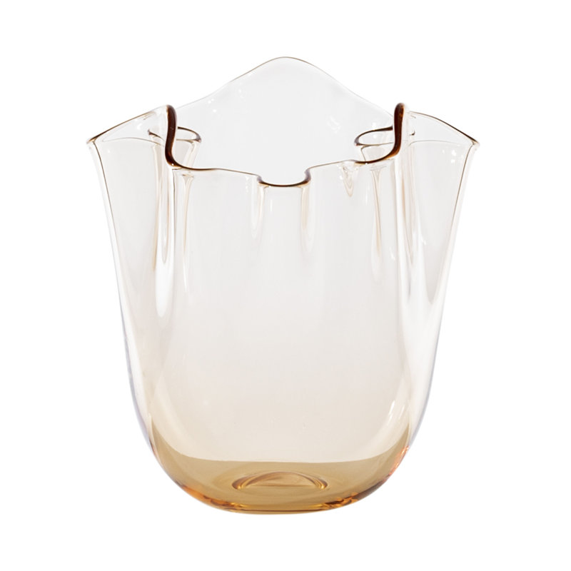 Venini Fazzoletto Vase, 5.31" H x 5.31" W x 5.31" D, Horizon