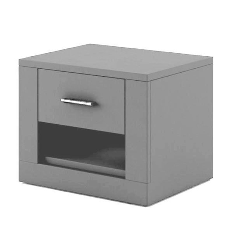 Dashal 50 cm W Bedside Table, Grey Matt
