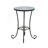 Patio Side Table With Shelf,Blue+Black