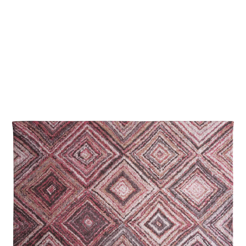 Woven Cotton Blend Diamond Print Rug