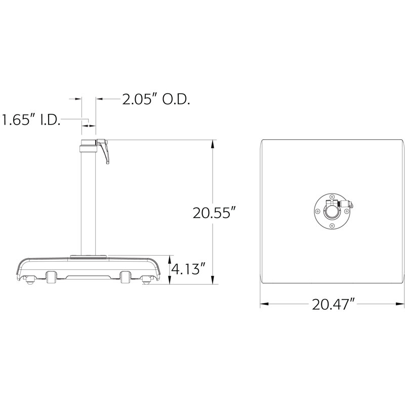 Athens Aluminium Free Standing Umbrella Base, Shadow Graphite