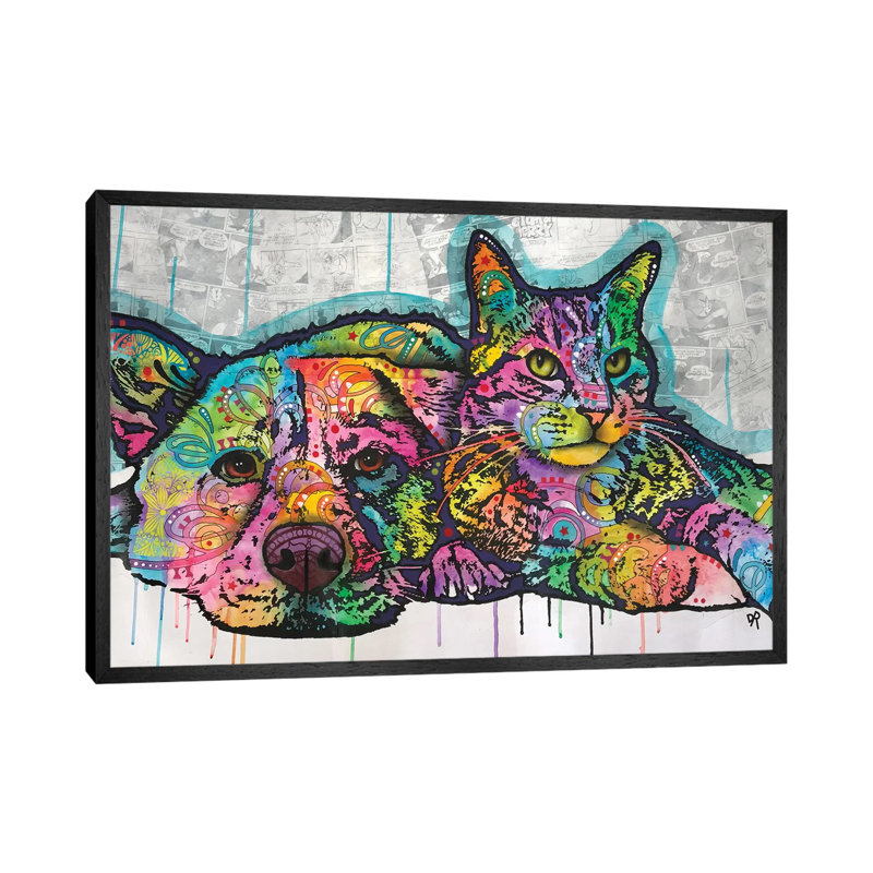 Companions by Dean Russo - Print on Canvas, 66.04 cm H x 45.72 cm W, Black Framed