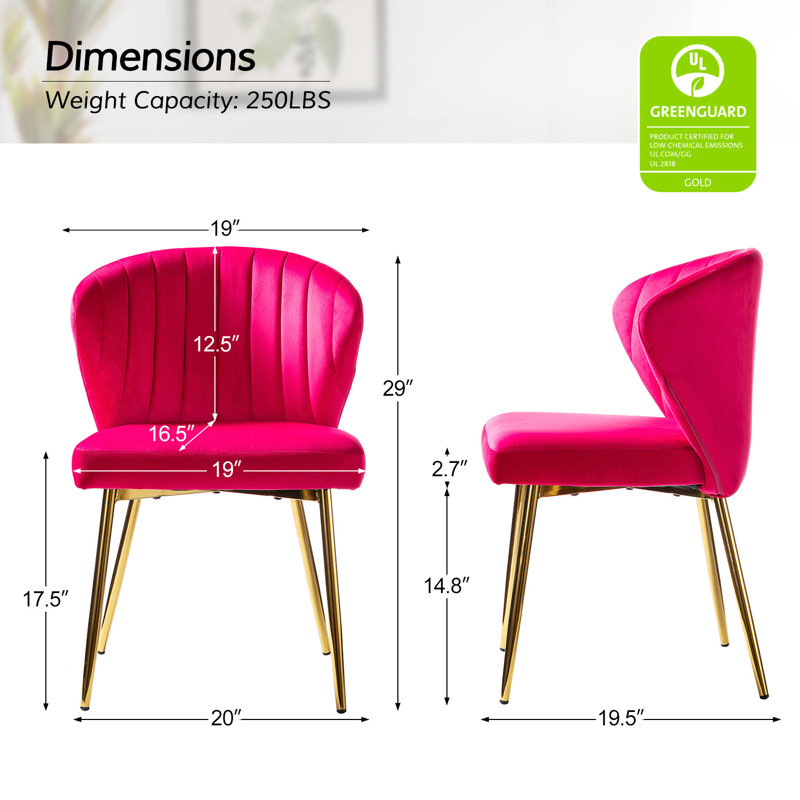 Fauteuil d'appoint moderne en velours avec dossier capitonné H 29 po Leona, Velours fuchsia