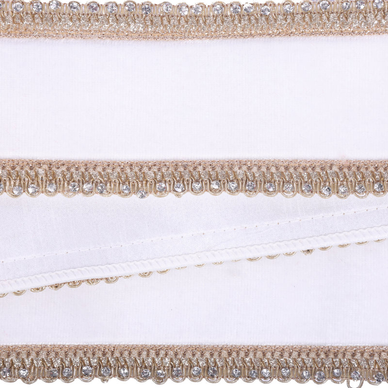 Ruban festonné 2,5 po x 10 po Jewel, Blanc