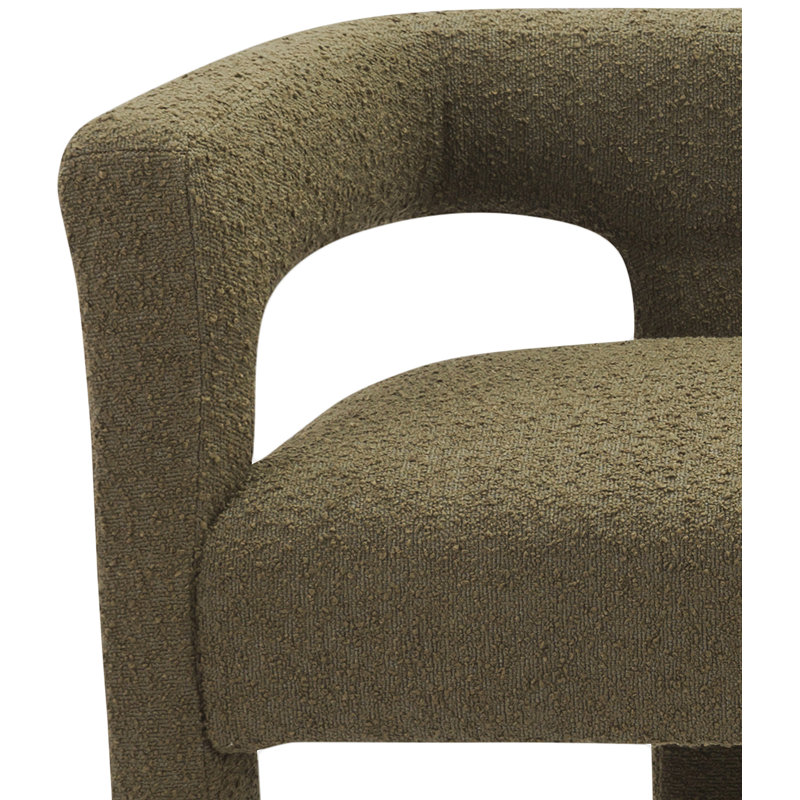 Cedernier 67" Boucle Bench, Olive Boucle Fabric