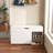 Entryway Bench With Shoe Storage,Adjustable 3-Tier Flip-Up Drawers & Hidden Cabinet,Space-Saving Shoe Organizer,Triple Storage And Modern Design,For  Hallway And Living Room,White