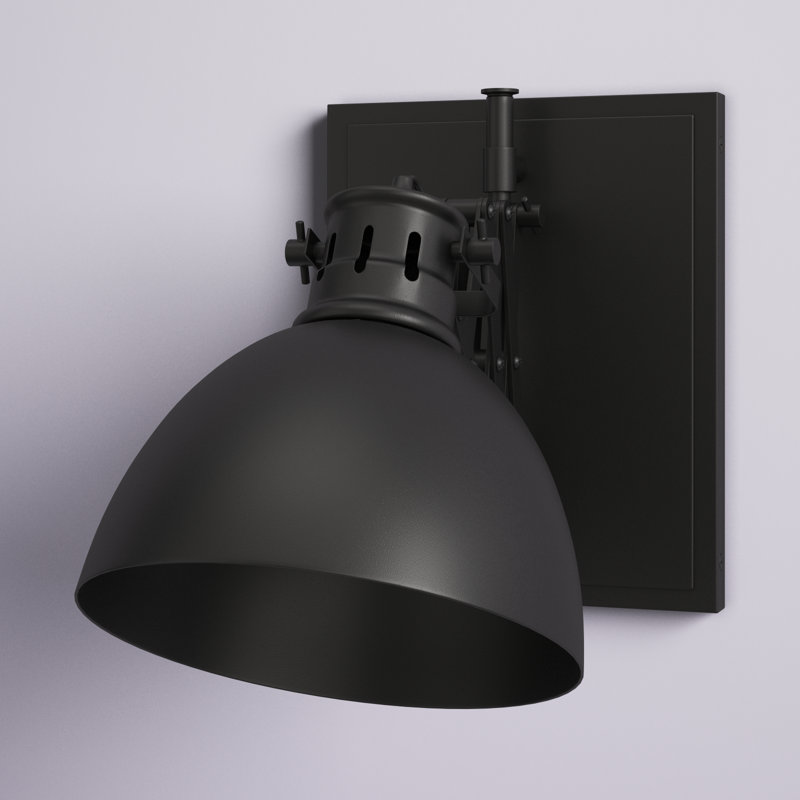 Joanie Steel Swing Arm Sconce, Matte Black, Matte Black