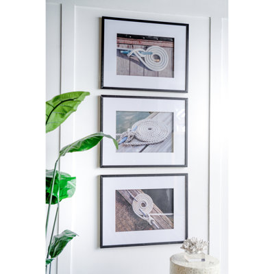 Art mural en corde de 30 po x 24 po dans un cadre noir, de 3 pour le salon, la chambre à coucher, l'entrée de la salle à manger, la décoration de bureau, blanc et noir, décoration en plastique avec espace, bureau, entrée et perfection