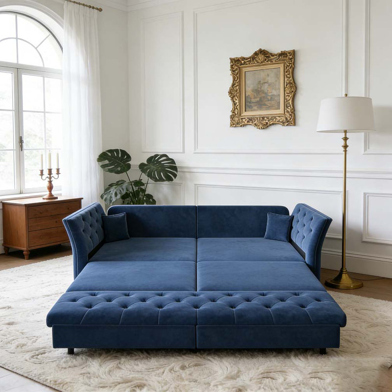 Grand canapé-lit 74,4 po, Bleu
