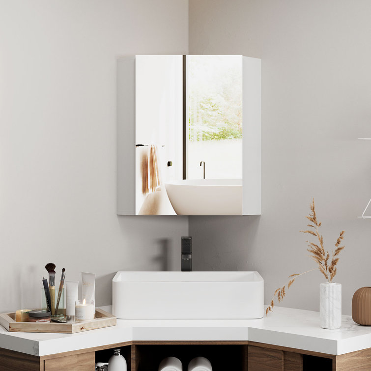 Corner Bathroom Vanity Sink Combo for Small Space Wall Mounted Cabinet Set