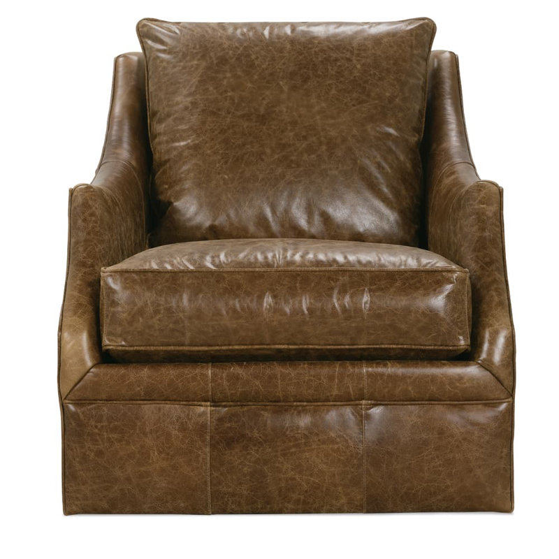 Kara Swivel Club Chair, Cocoa Leather (KL202-94)