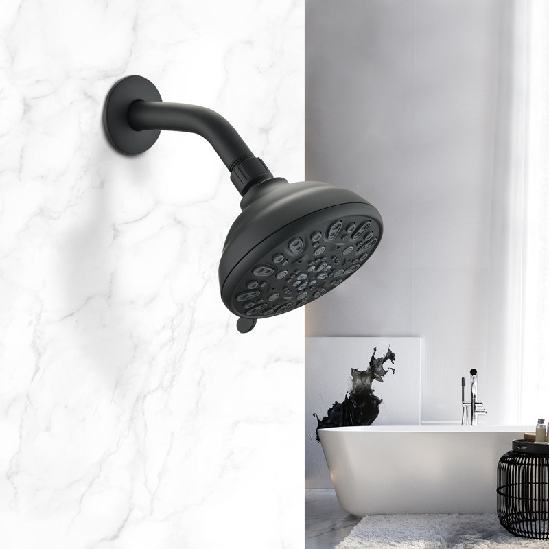 Pomme de douche fixe, Noir mat