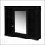 Meuble-lavabo moderne de 36 po avec lavabo supérieur, armoire à miroir noire, 2 portes à fermeture douce et 2 tiroirs pour un rangement élégant-1029153969