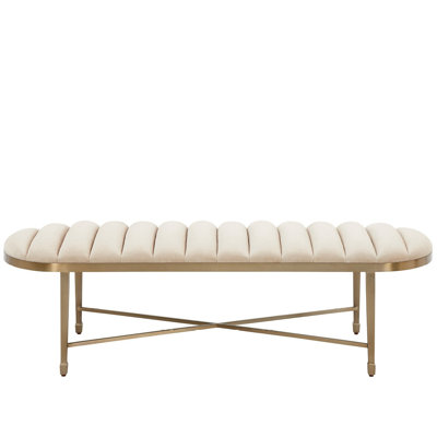 Dusty Bronze 60" Wide Channel-Tufted Symphony Opal Velvet Bench
