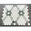 Carreau de mosaïque blanc Thassos, vert indien et vert Ming-130119207