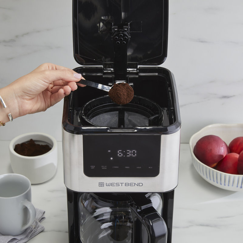 West Bend 12 Cup Hot And  Iced Coffee Maker, in Stainless Steel