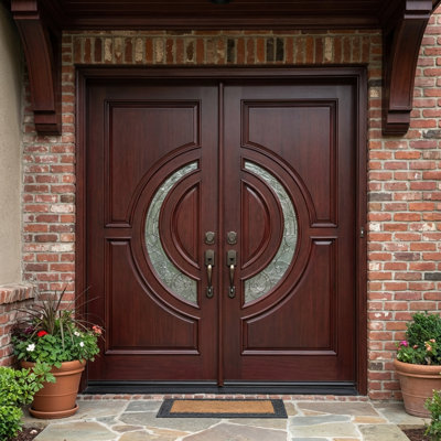 Paneled Wood Front Entry Doors
