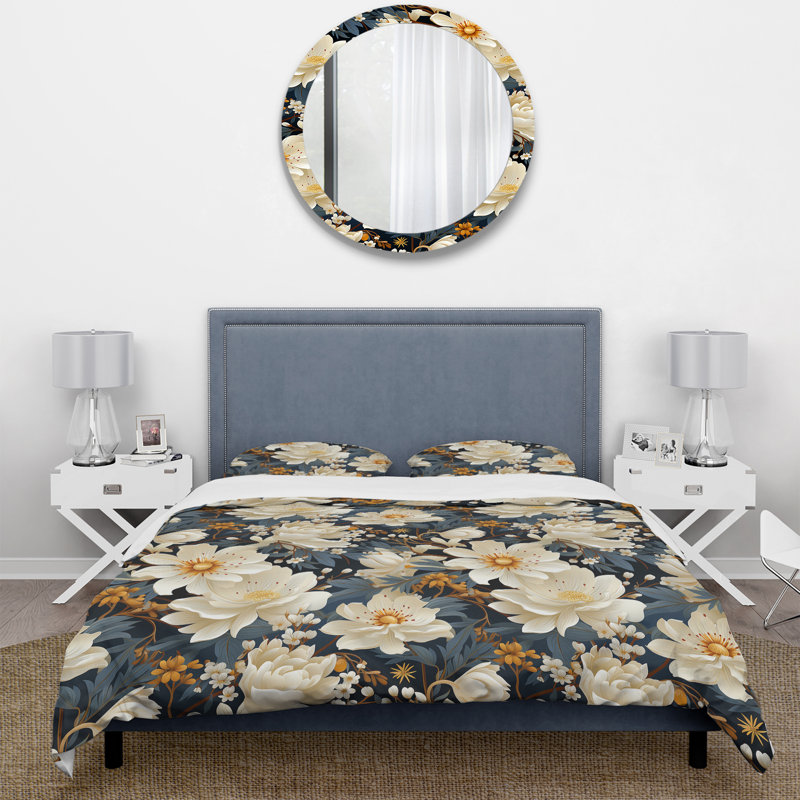 Ensemble de housse de couette floral French I, Housse de couette pour très grand lit et 2 très