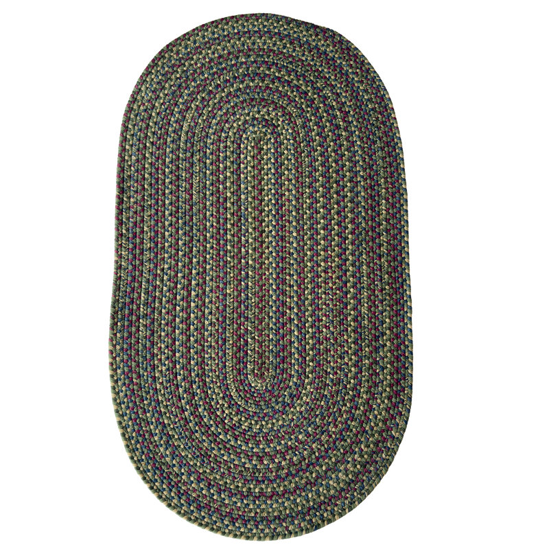 Tapis d'intérieur réversible tressé Maplewood, Avocat multicolore, Ovale 7 pi x 9 pi
