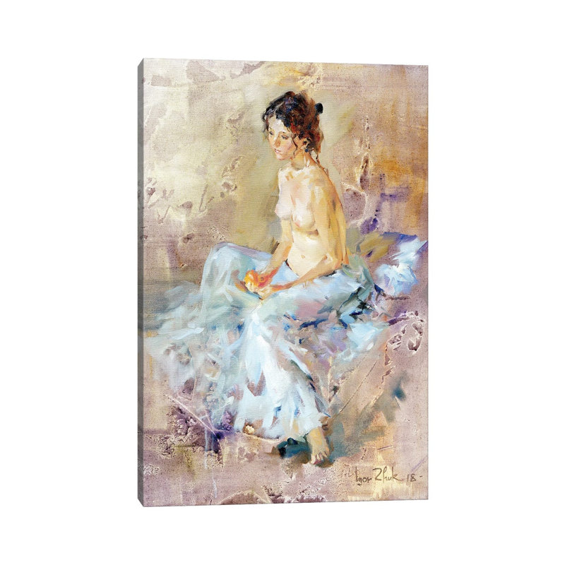 A Nude With Orange - Wrapped Canvas Painting, 66.04 cm H x 45.72 cm W x 1.91 cm D