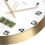 Horloge murale, cadran 12 po, analogique, à pile, avec affichage à cristaux liquides pour calendrier perpétuel et température F °, idéal pour maison moderne, chambre à coucher, cuisine, bureau (or)