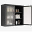 Armoire murale de style rétro avec 2 tablettes réglables, verre trempé cannelé-244190739