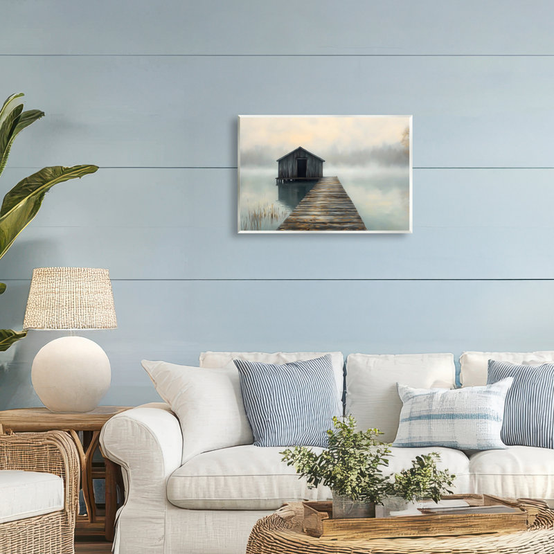Plaque murale Lakeside Boathouse Dock, design par LSR Creative Studio, H 13 po x l 19 po