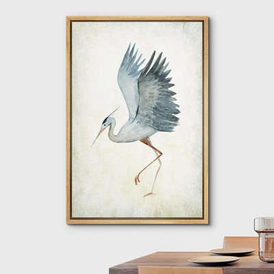 Crane Heron Bird " Heron Bird Spread the Wings Wild Animal Gallery Wrap " Graphic Art Print