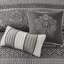 6 - Piece King/ King Quilt With Grey, 2 Shams, 3 Throw Pillows, Leaf Motifs, Gold Pops, Reversible Design Grey , Patterns, Material, Styling