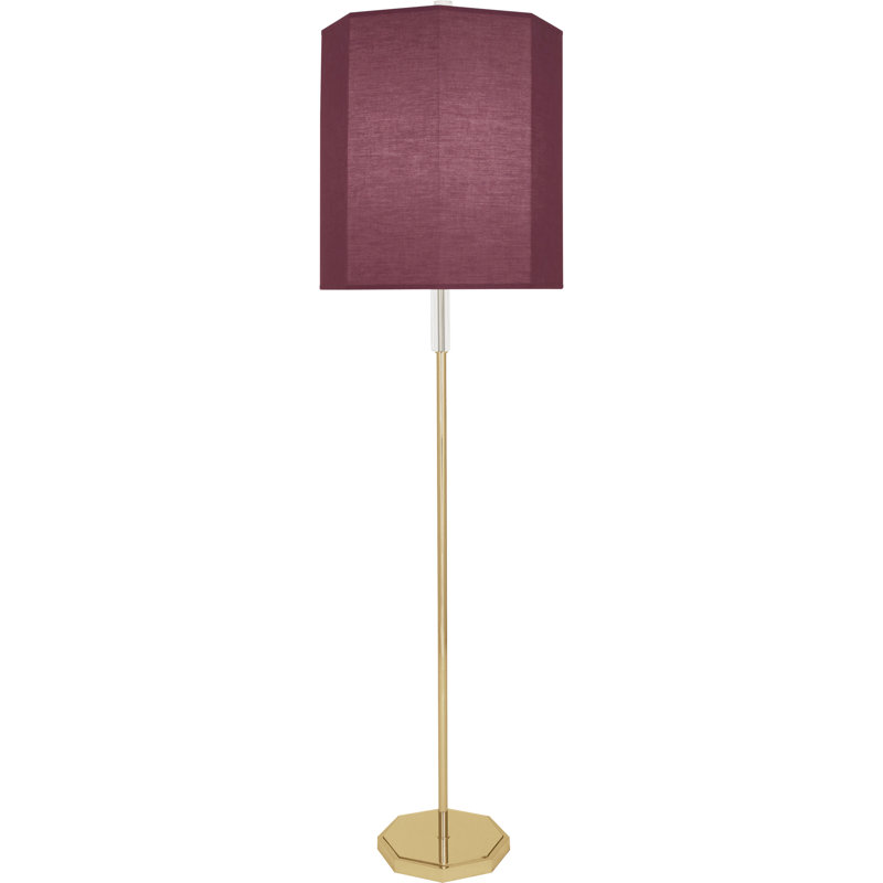 Kate 66.25'' Traditional Floor Lamp, Modern Brass, Vintage Wine