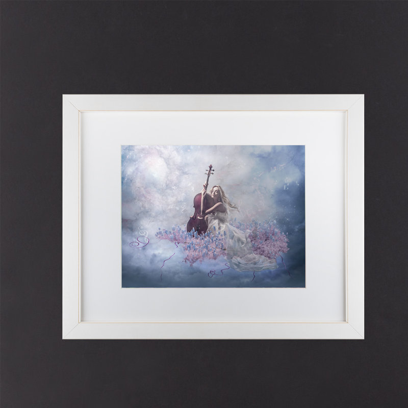 « music of the esprit », impression, H 16 po x l 20 po x P 0,75 po, Blanc, Cadre blanc