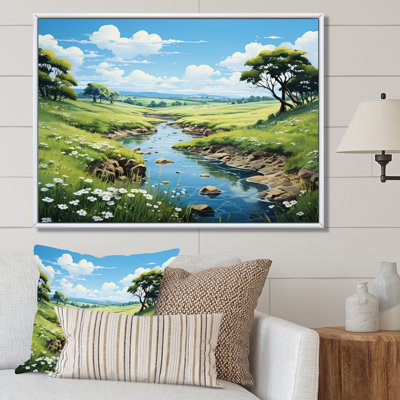 «Countryside River Reflections II», art mural sur toile