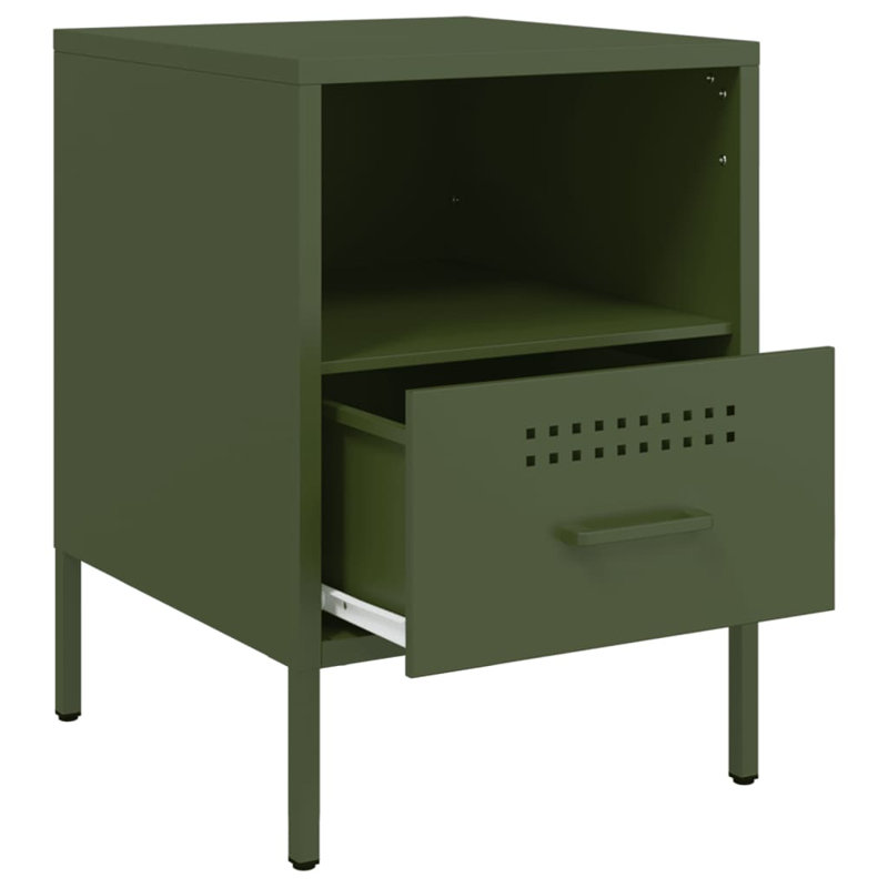 Bedside Cabinets 2 pcs 36x39x50,5 cm Steel, Olive Green